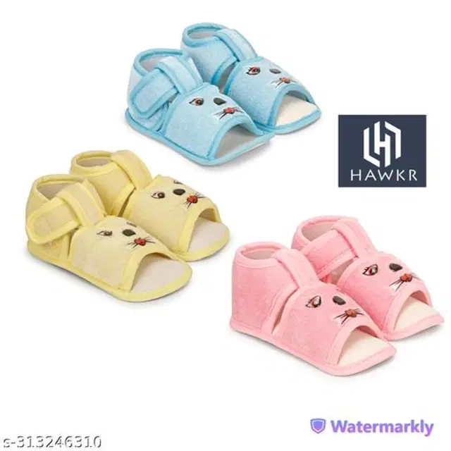 Infants Sandals for Kids, Pack of 3 (Multicolor, 6 Months)