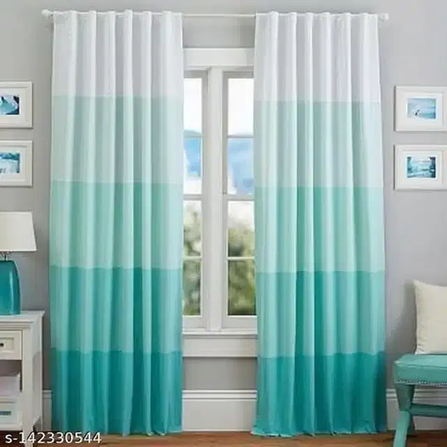 Polyester Window Curtain, Multicolor, 5 Feet, Pack of 2