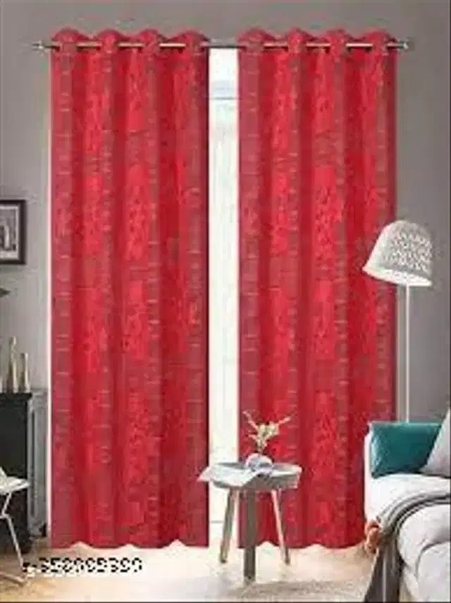 Net Curtain for Window, Red, 5 Feet