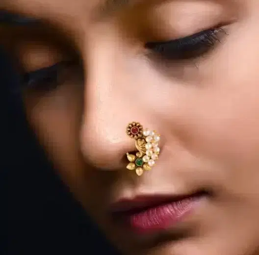 Gold Plated Brass Nosepins for Women, Pack of 2