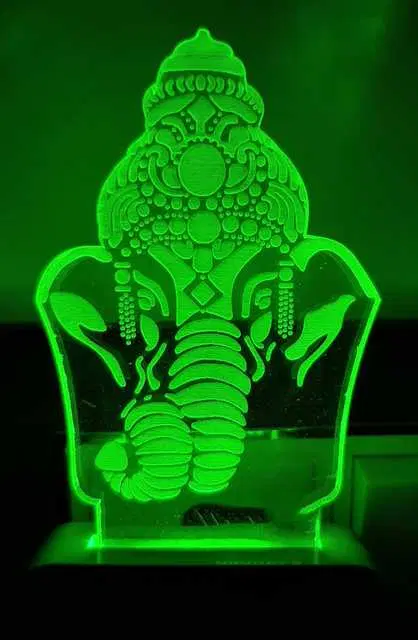 7 Colors Changing 3D LED Night Lamp with Plug for Home & office, Small Size, Ms-002