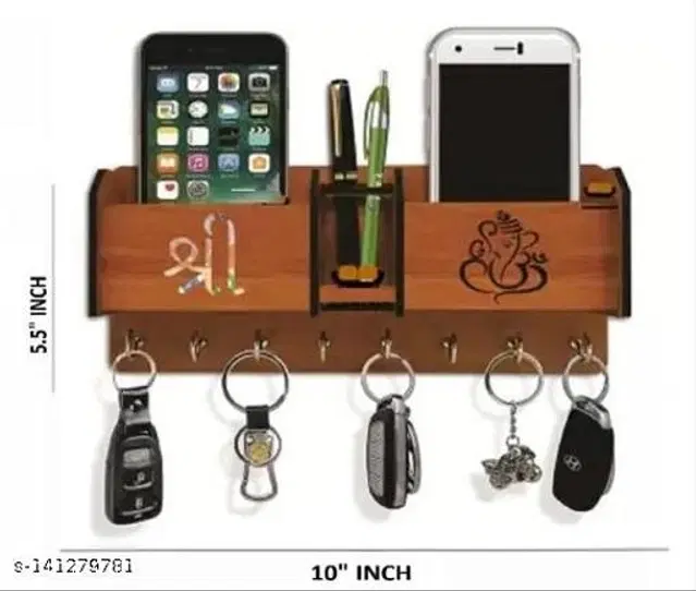 Wooden Key Holder, Brown