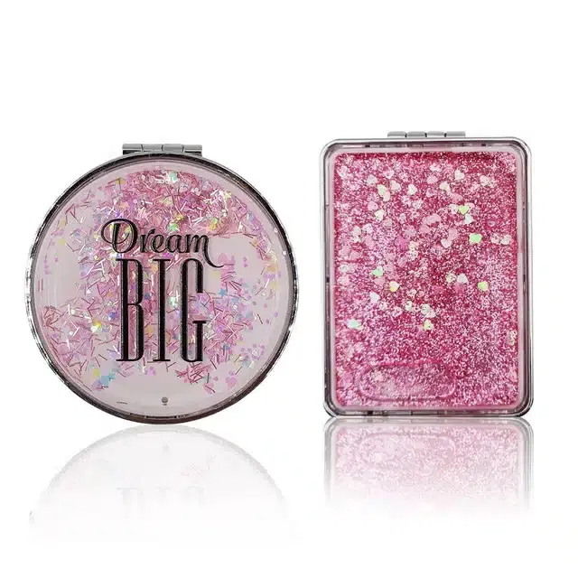 Majestique 2 Shape Compact Mirror Round and Square, Combo of 2, B-36