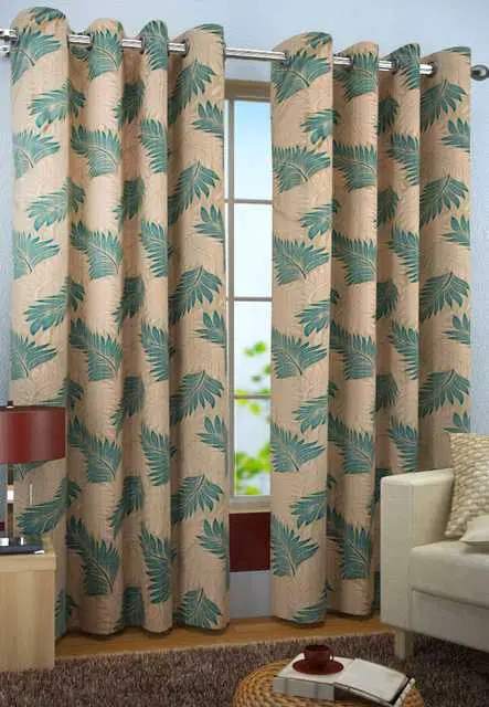 Homefab Polyester Curtains, Aqua Blue, 7 Feet, HF-188