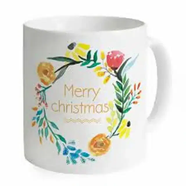 Ceremic Printed Coffee Mug, White, 350 ml