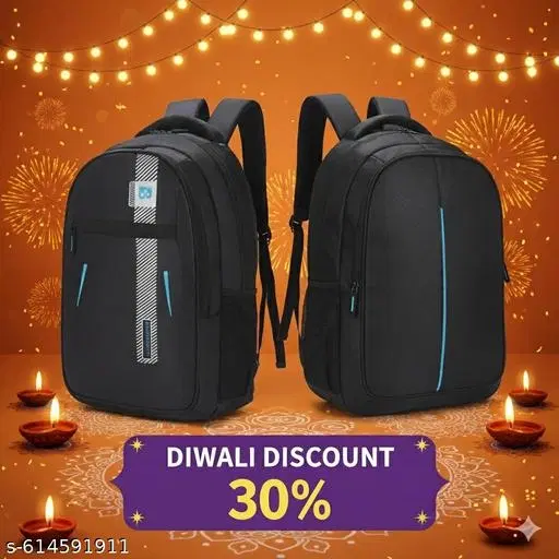 Polyester Backpack for Men & Women, Black