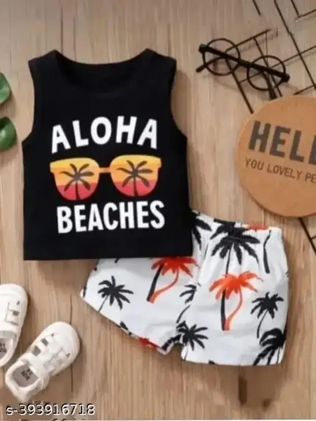 Hosiery Cotton Clothing Set for Boys & Girls (Multicolor, 1-2 Years)