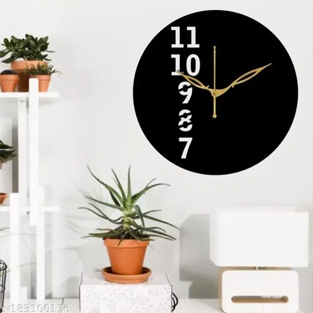 Wooden Wall Clock, Black