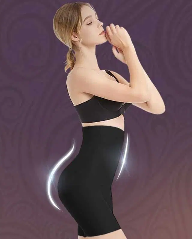 Women’s Cotton Lycra Tummy Control 4-in-1 Blended High Waist Tummy & Thigh Shapewear (S369)