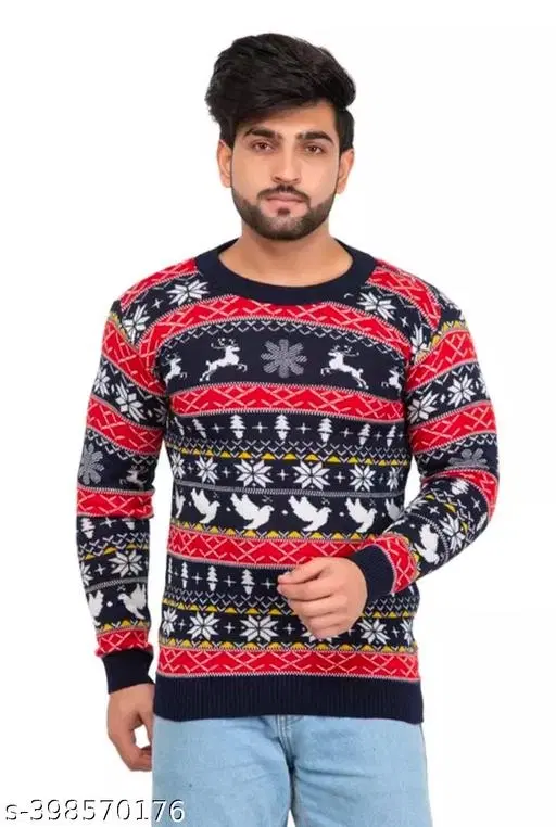 Full Sleeves Sweater for Men (Multicolor, L)