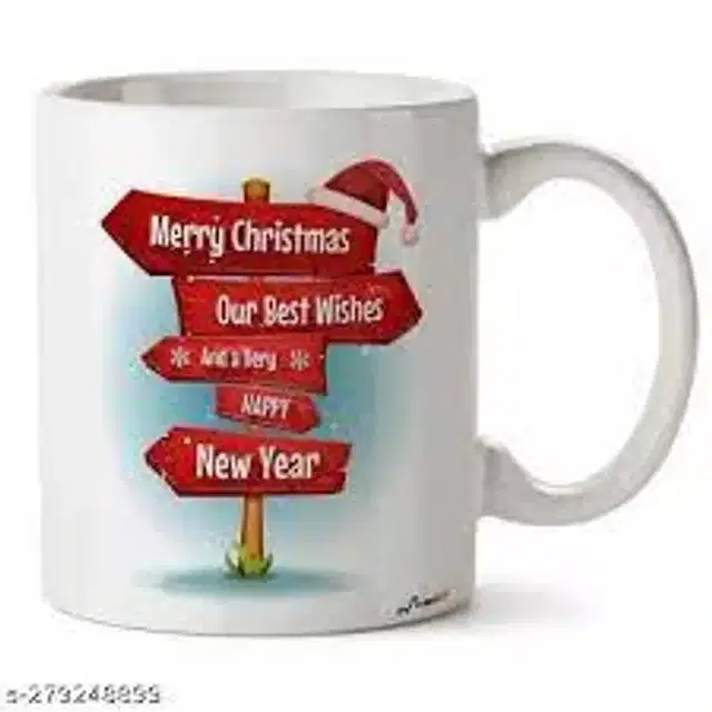 Ceremic Printed Coffee Mug, White, 350 ml