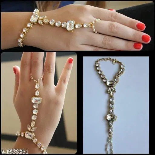 Alloy Bracelets for Women & Girls, White