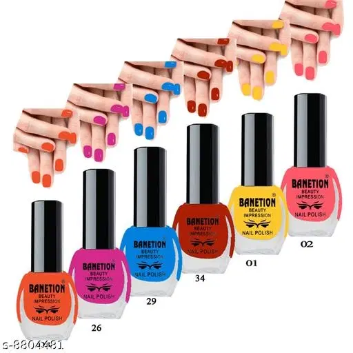 Banetion Matte Nail Polish, Multicolor, Pack of 6