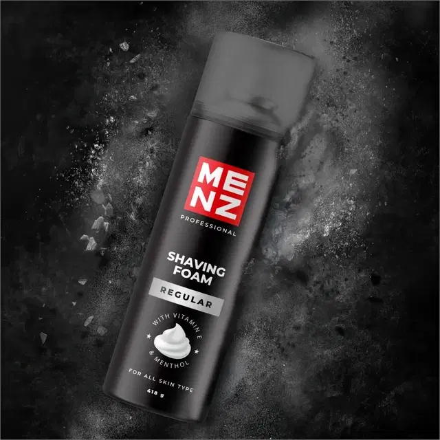 Menz Shaving Foam For Men | Menthol Formula With Tea Tree Oil & Vitamin E | Rich Lather & Long-Lasting Freshness | 418 g