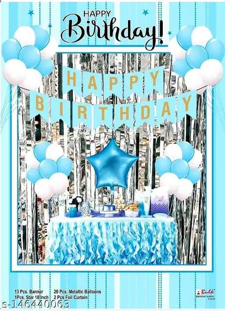 Mathur Enterprises Happy Birthday Celebration Decoration Kit, Pack Of 1, Multicolor, ME-27
