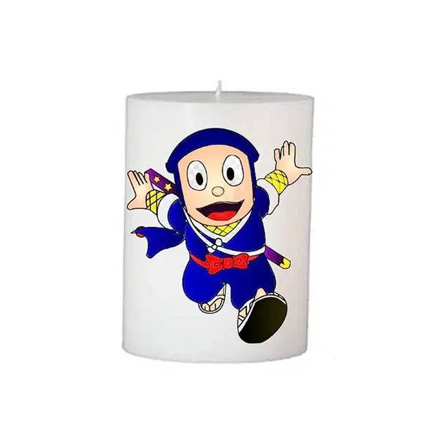 Floish Decor Premium Printed Cartoon Pillar Candle