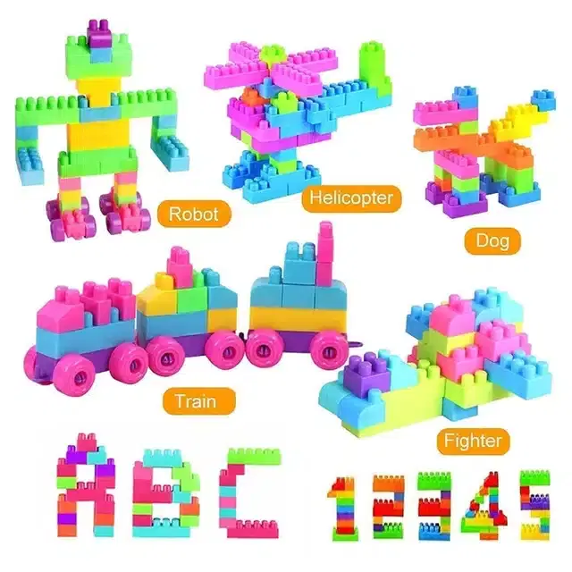Plastic Educational Stem 200 Pcs Building Blocks Toy Set for Kids, Multicolor