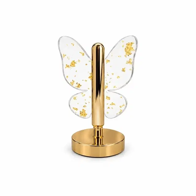 Rechargeable Touch Sensor Gold Foil Butterfly Acrylic Led Table Lamp