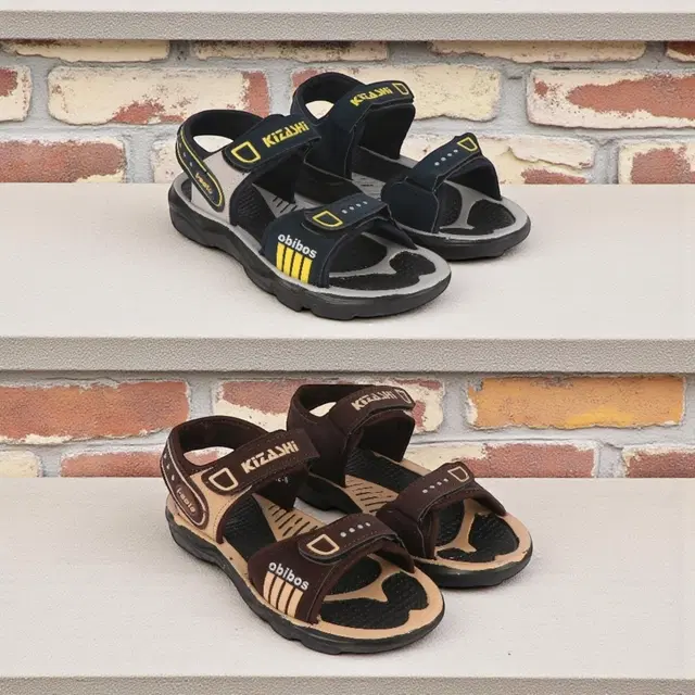 Sandal for Men, Pack of 2, Grey & Brown (6)