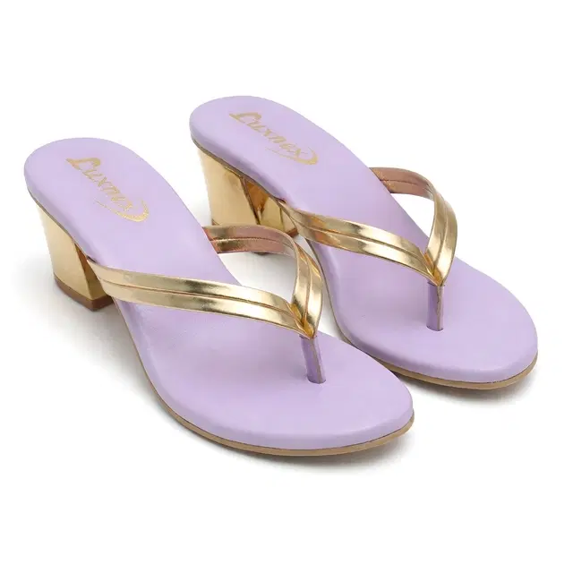 Solid Block Sandals for Women (Purple, 3)