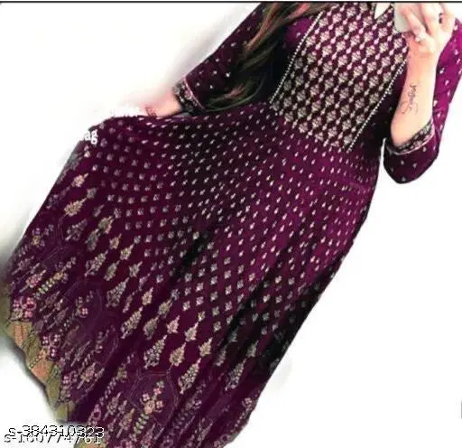 Rayon Kurti for Women, Purple (XXL)