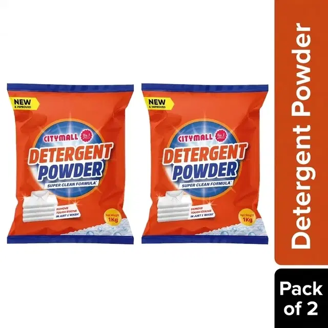 Citymall No.1 Detergent Powder 2X1 kg (Pack of 2)