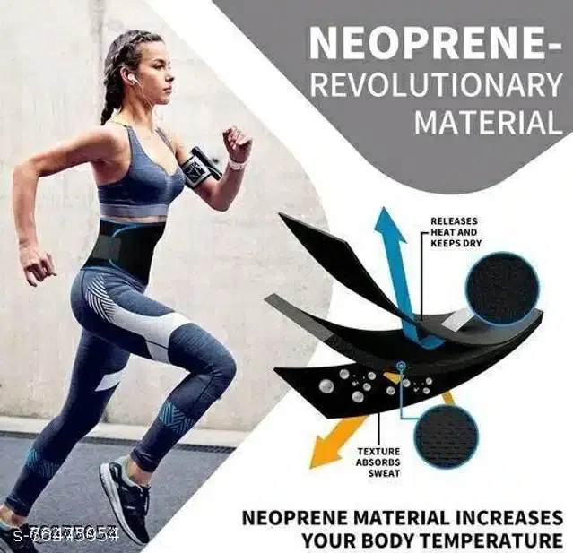 Sweat Belt for Unisex, Black, Free Size