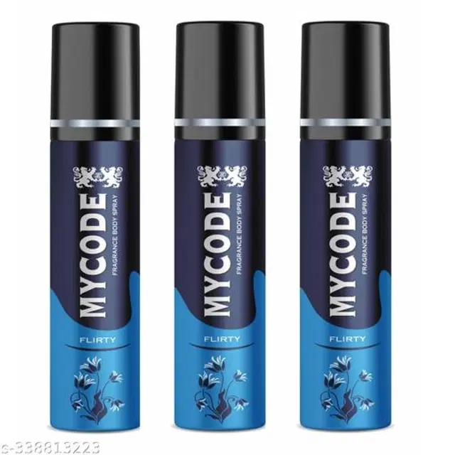 MYCODE Flirty Fragrance Body Spray for Men, 100 ml, Pack of 3