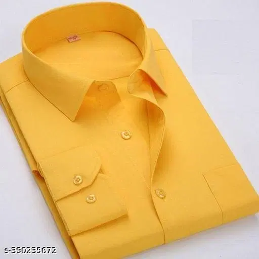 Spread Collar Kurta for Men (Yellow, XL)