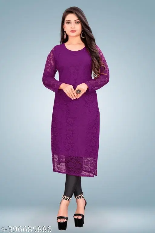 Net Kurti for Women,  Purple  (S)