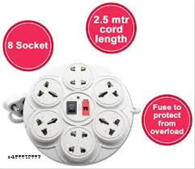 Plastic Universal Surge Protector, White