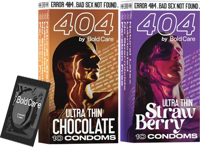 Bold Care 404 Ultra Thin Chocolate Flavored + Ultra Thin Strawberry Flavored Condom (Set of 2, 20 Sheets)