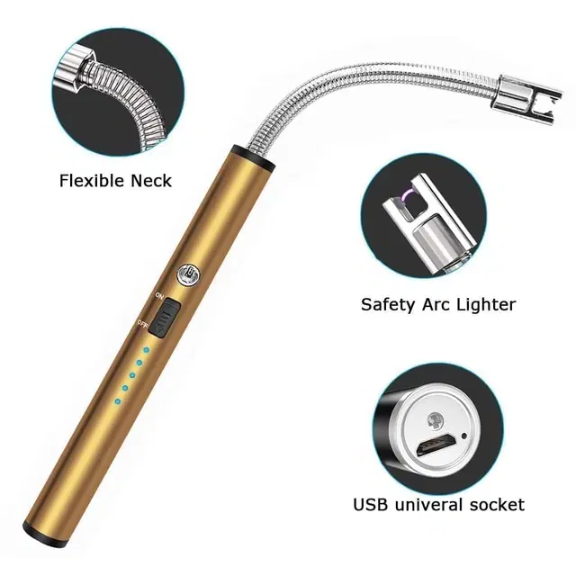 Aluminium Electric Gas Lighter, Golden