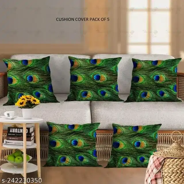 Cushion Cover for Home, Multicolor, 16x16 inches, Pack of 5