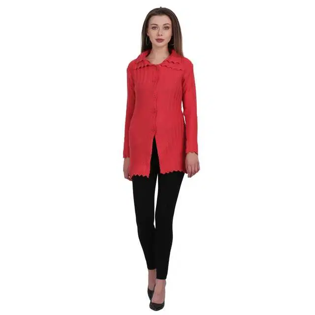 Women's Button Cardigan (Peach, XL) (AX-20)