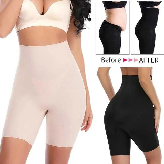 Women’s Cotton Lycra Tummy Control 4-in-1 Blended High Waist Tummy & Thigh Shapewear (S659)