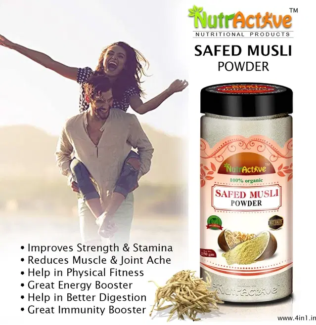 Pure Ayurvedic Organic Safed Musli Powder, 150 g