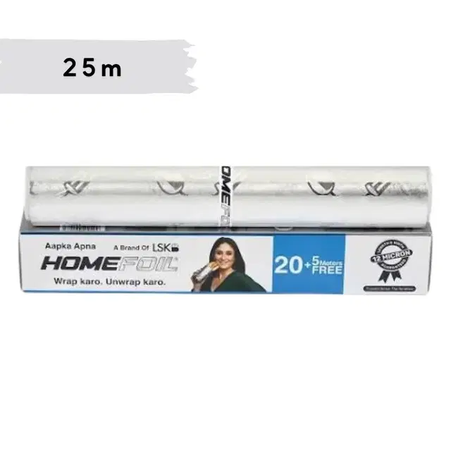 HomeFoil 25 Meter Silver Embossed Food Wrapping Aluminium Foil