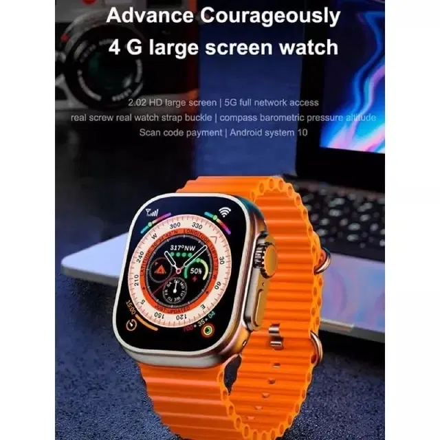 Silicone Strap S8 Ultra Smart Watch, Orange