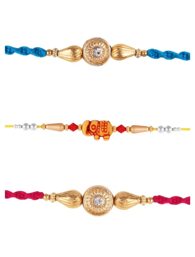Designer Rakhi for Rakshabandhan, Multicolor, Pack of 3