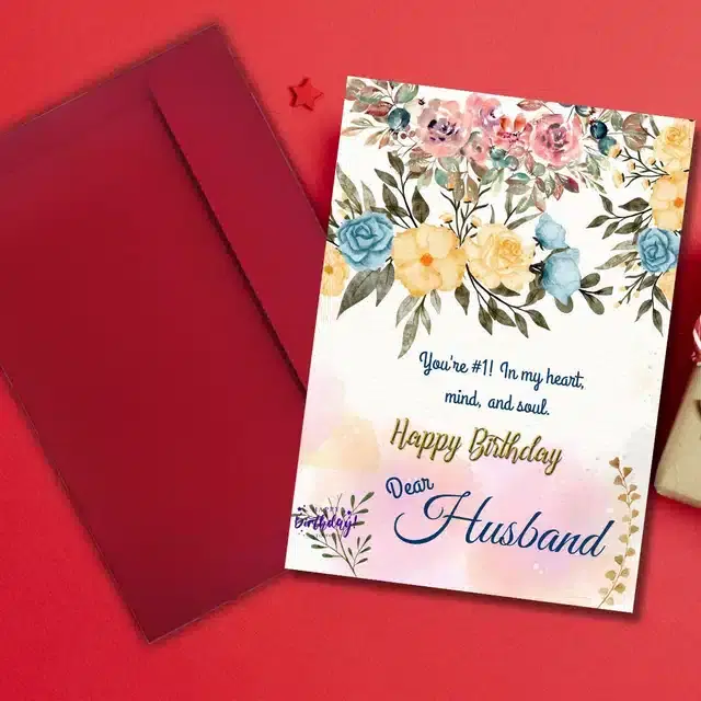 Birthday Greeting Card for Husband, Multicolor