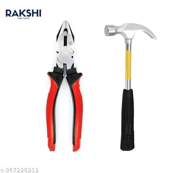 Stainless Steel Cutting Plier with Claw Curved Hammer, Multicolor, Set of 2
