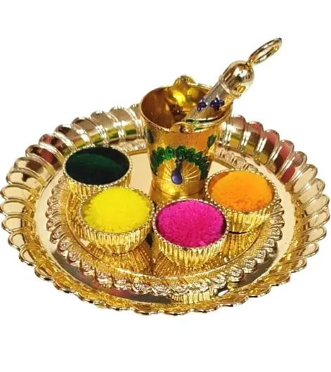 Radha Krishna Printed Bucket Pickari – For Laddu Gopal Ji Holi Celebration