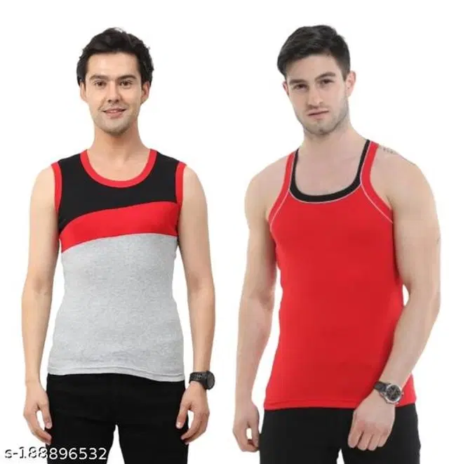 Cotton Vests for Men, Pack of 2 (Multicolor, XS)