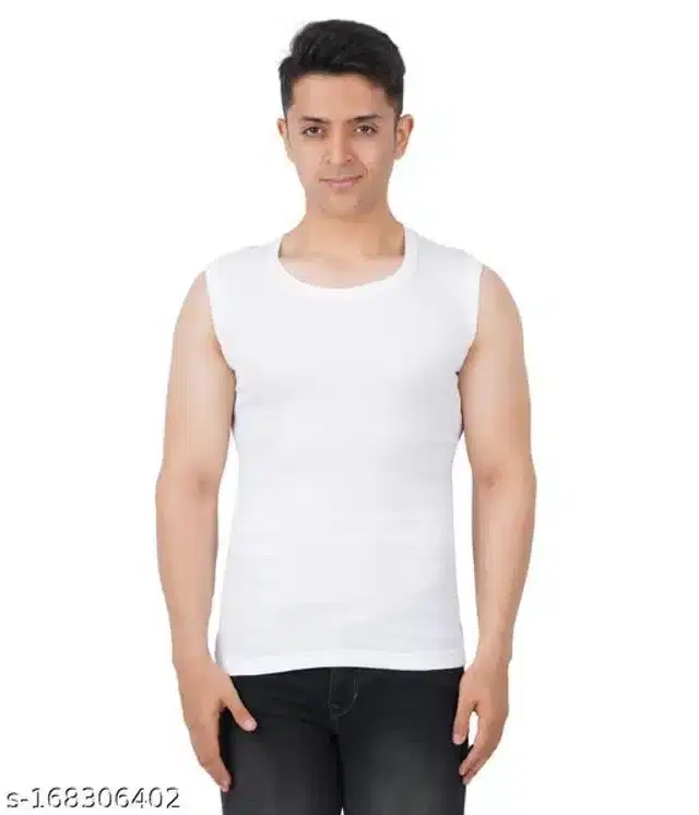 Gym Vests for Men (White, XS)