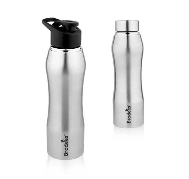 Brodees Meghapushp Stainless Steel Water Bottle, Set Of 2 Pcs, 1000 ml Of Each, A-15