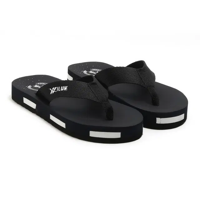 Solid Flip-flops for Men (Black, 6)