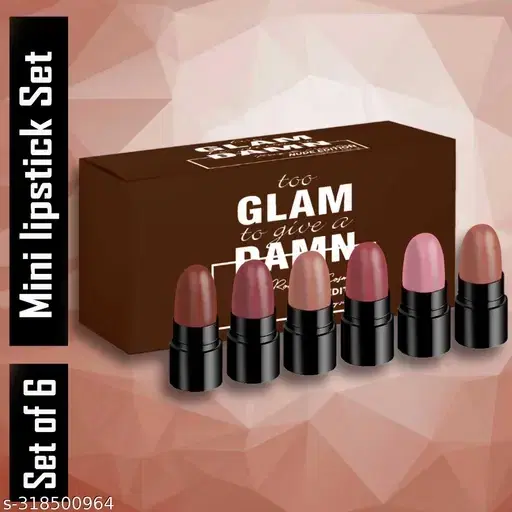 Ronzille Long Lasting Hydrating Mini Lipstick, Pack of 6, Nude Edition, 6 g