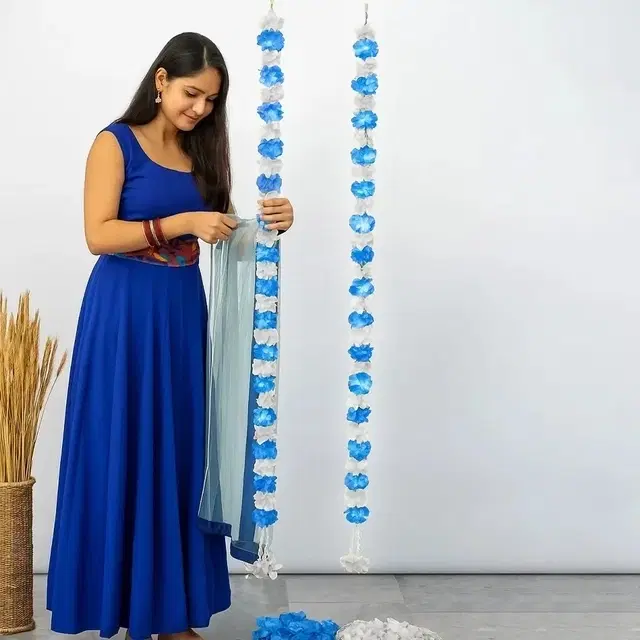 Diacraft Blue & Cream Floral Garland Pack Of 2