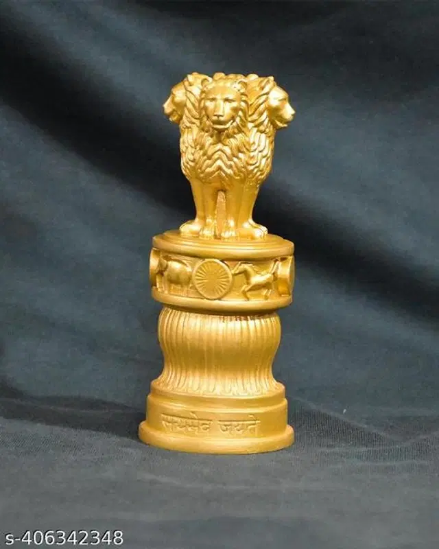 Resin Ashoka Stambh Showpiece, Gold